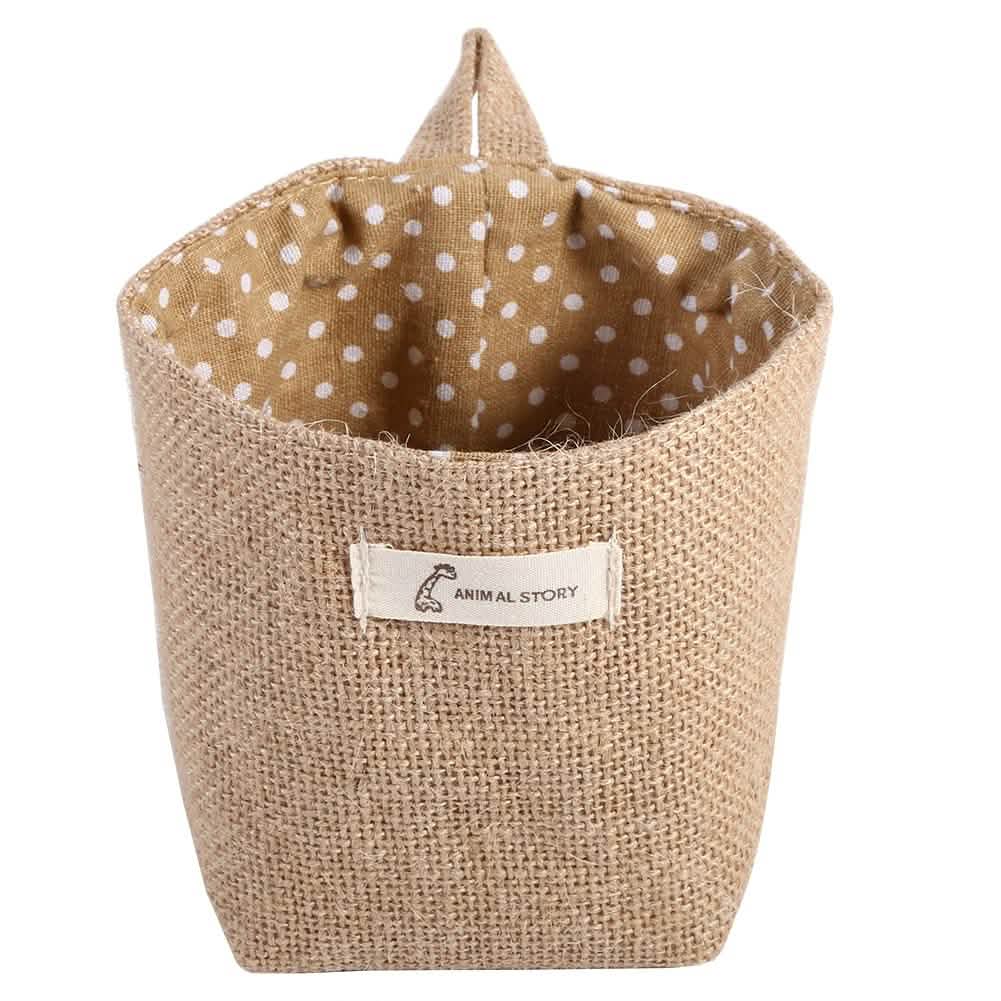 Cotton Linen Hanging Bag Home Gadget Storage Organizer Closet & Storage Dots Yellow - DailySale