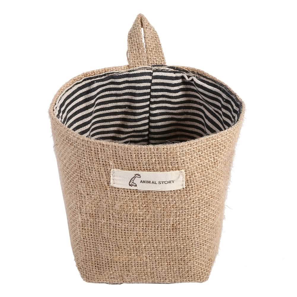 Cotton Linen Hanging Bag Home Gadget Storage Organizer Closet & Storage Stripes Blue - DailySale