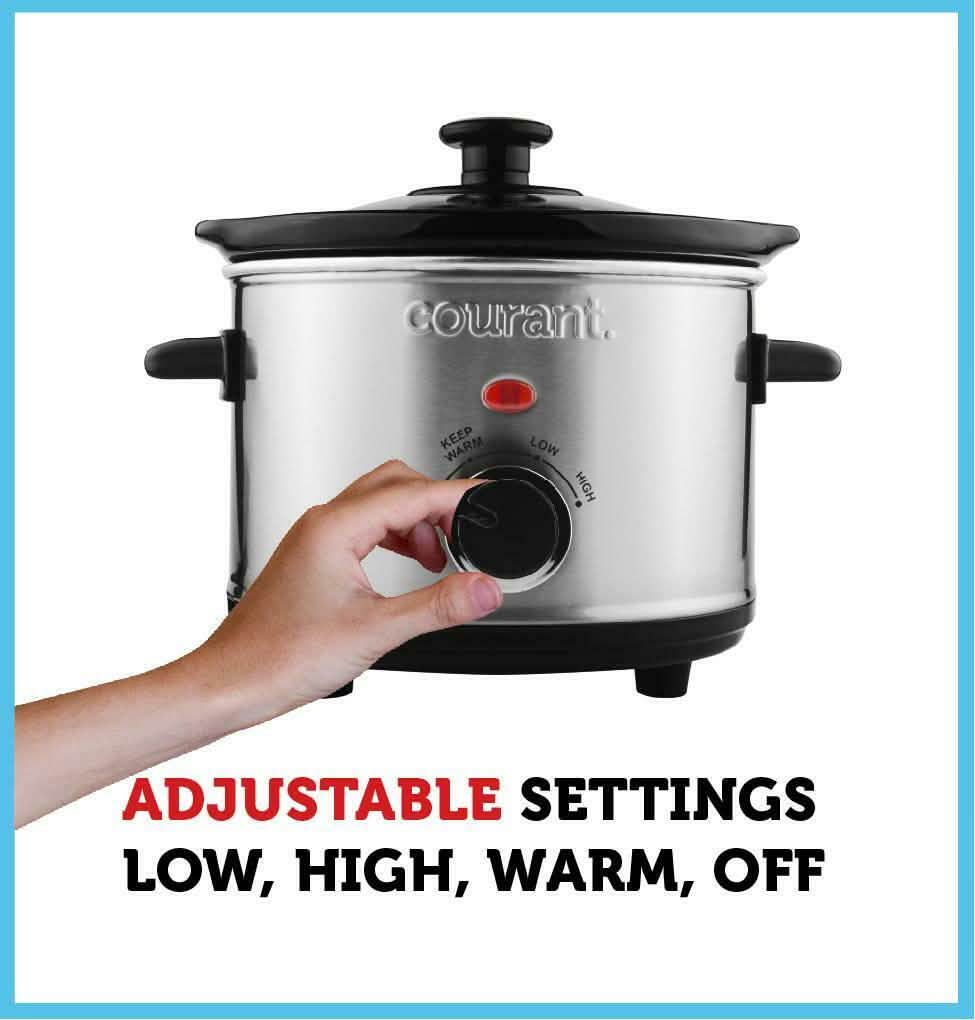 Courant 1.5 Quart Slow Cooker, Stainless Steel Kitchen & Dining - DailySale