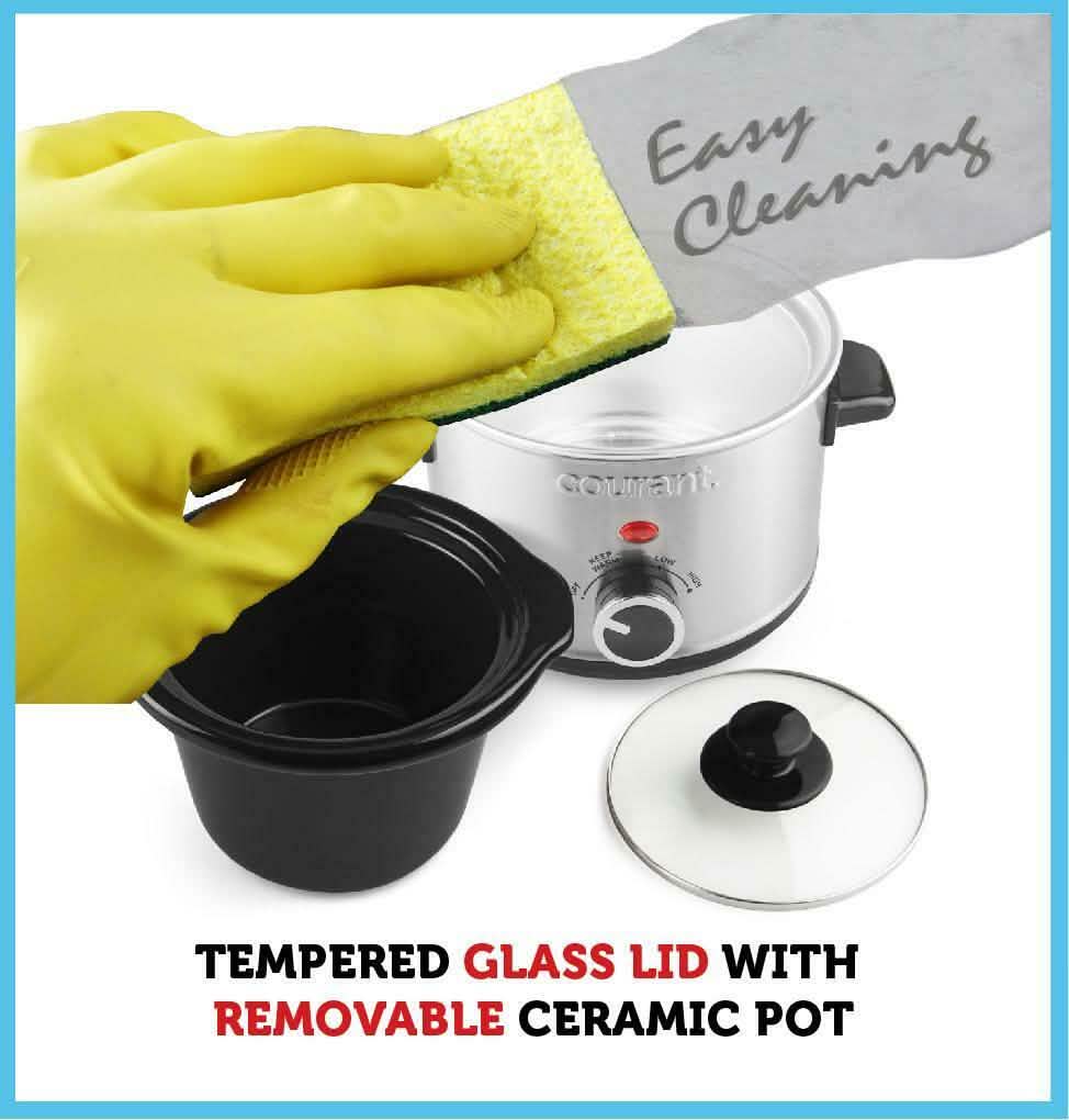 Courant 1.5 Quart Slow Cooker, Stainless Steel Kitchen & Dining - DailySale