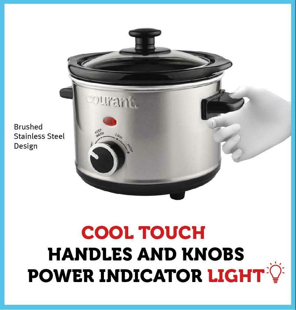 Courant 1.5 Quart Slow Cooker, Stainless Steel Kitchen & Dining - DailySale