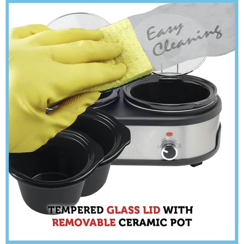 Courant 2.5 QT Double Slow Cooker - Stainless Steel Kitchen & Dining - DailySale