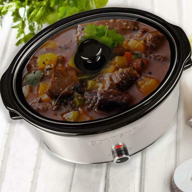 Courant 7.0 Quart Oval Stainless Steel Slow Cooker Kitchen & Dining - DailySale