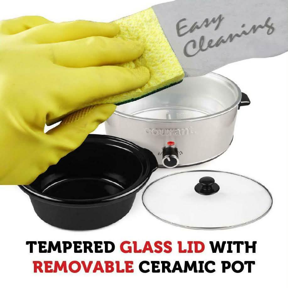 Courant 7.0 Quart Oval Stainless Steel Slow Cooker Kitchen & Dining - DailySale