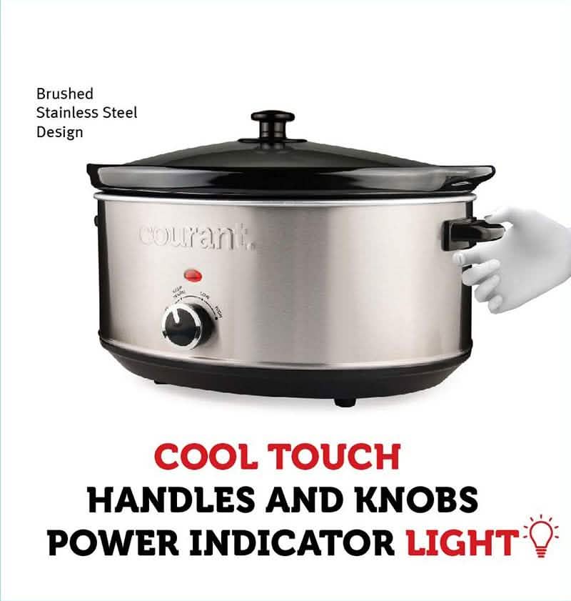 Courant 7.0 Quart Stainless Steel Oval Slow Cooker Kitchen Essentials - DailySale