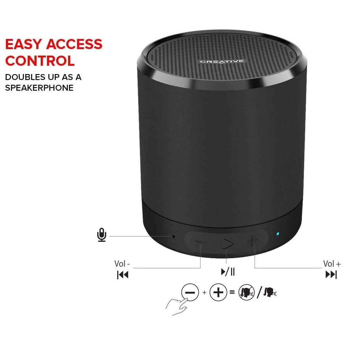 Creative Metallix Portable Mini Speaker - Black Speakers - DailySale