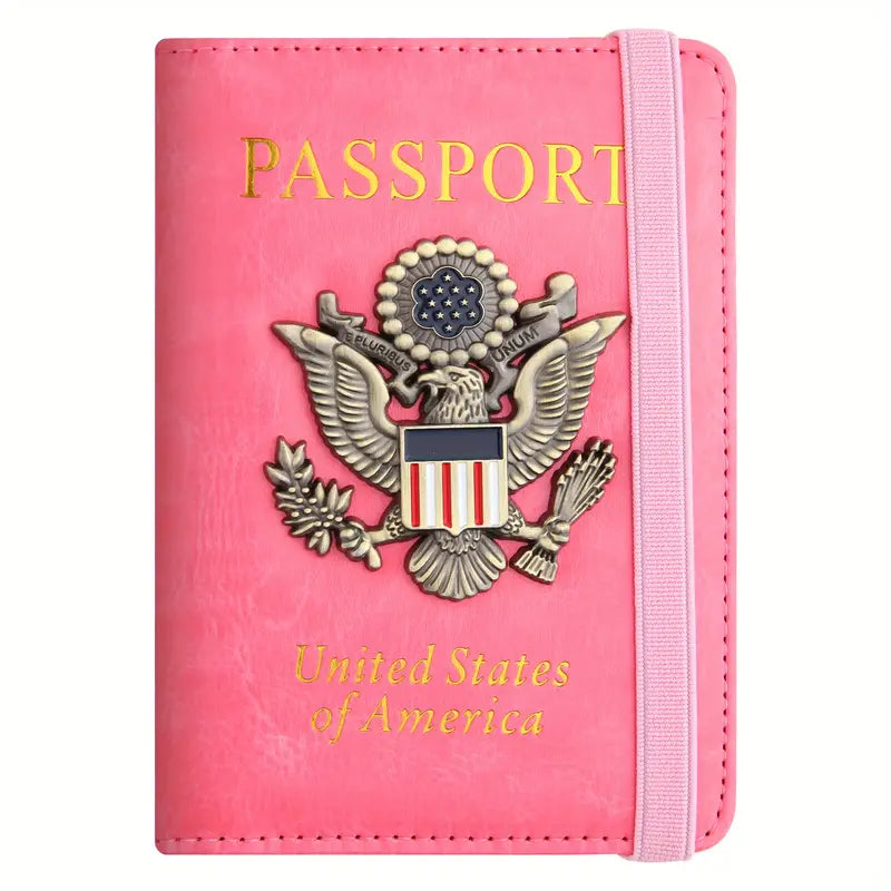 Creative Passport Holder Cover With 3D Metal Badge Bags & Travel Pink - DailySale