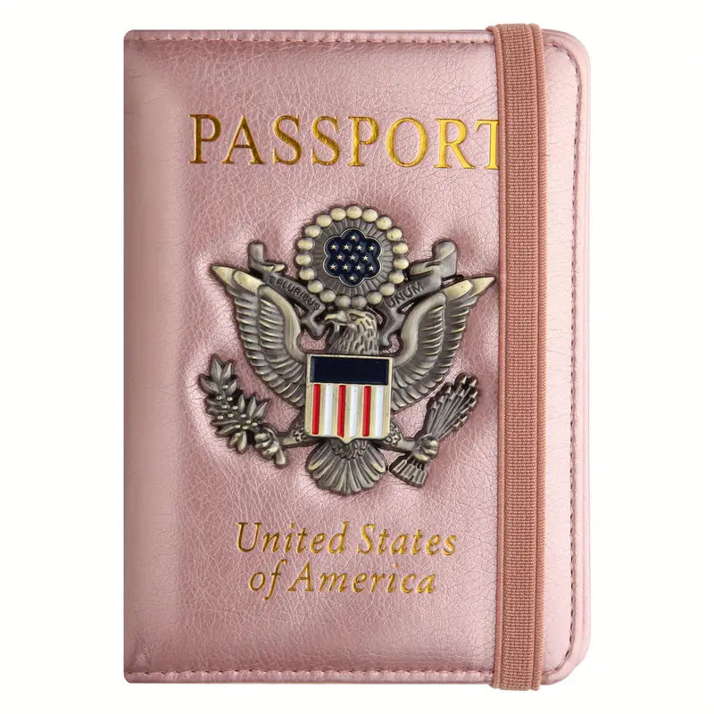 Creative Passport Holder Cover With 3D Metal Badge Bags & Travel Rose - DailySale