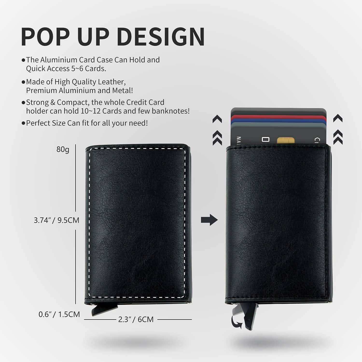 Credit Card Holder RFID Blocking Genuine Leather Vintage Aluminum Business Wallet Bags & Travel - DailySale
