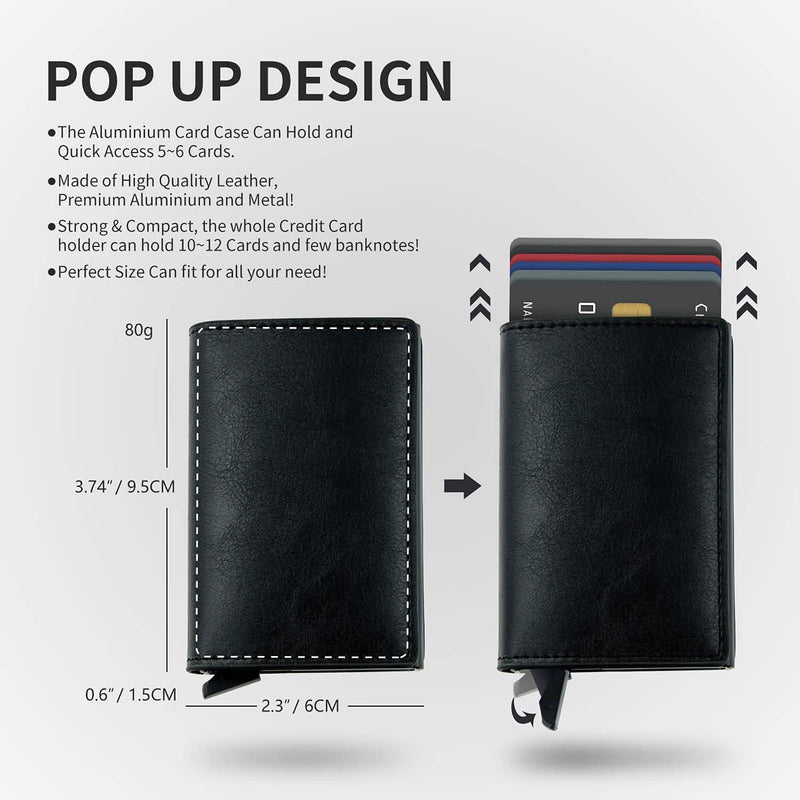 Credit Card Holder RFID Blocking Genuine Leather Vintage Aluminum Business Wallet Bags & Travel - DailySale