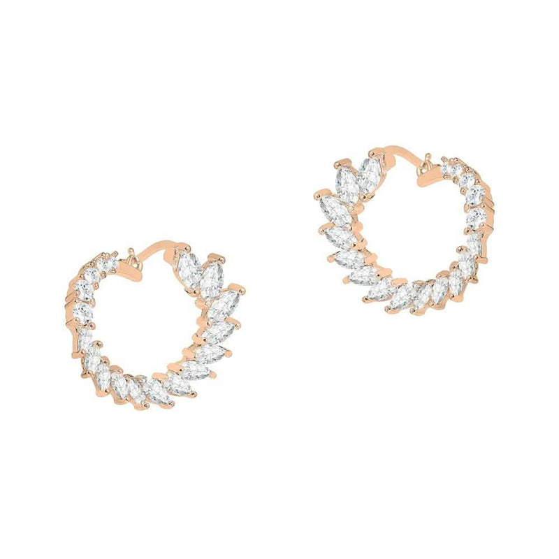 Crescent Moon Earrings Made With Crystals Earrings Rose Gold - DailySale