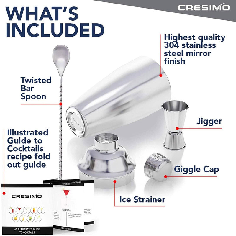 Cresimo 24 Ounce Cocktail Shaker Bar Set Kitchen & Dining - DailySale