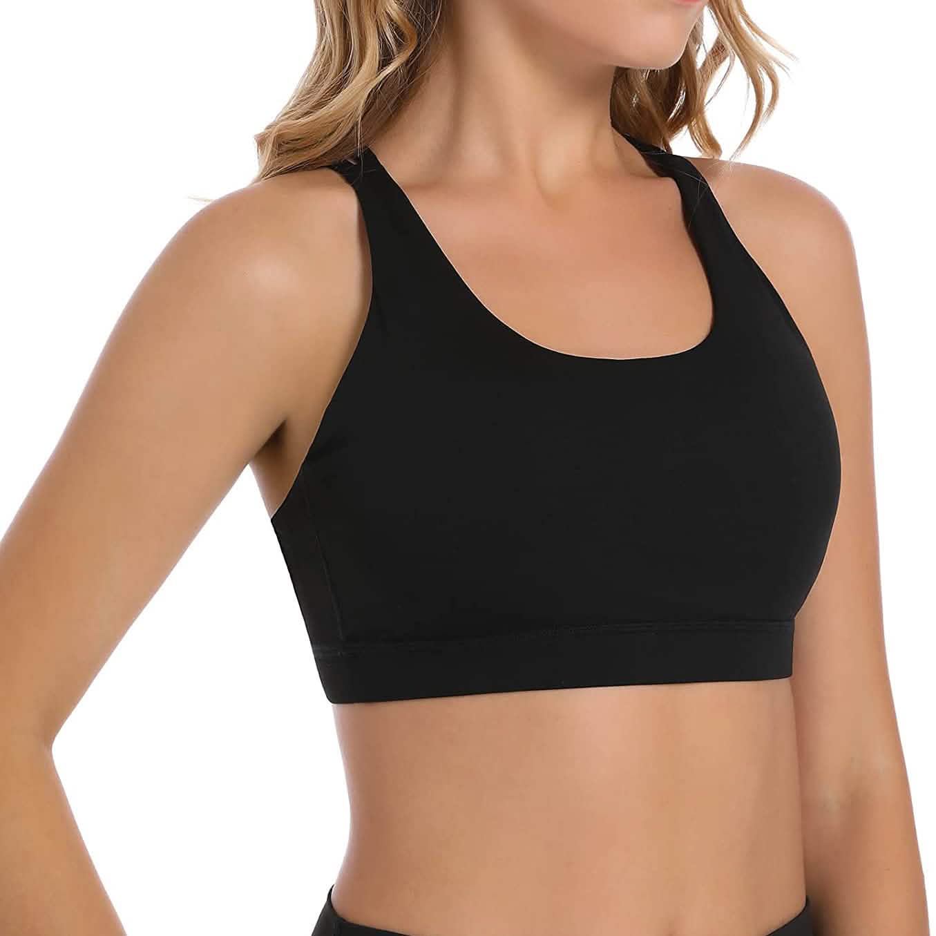 Criss-Cross Back Padded Strappy Sports Bras Medium Support Yoga Bra with Removable Cups Women's Swimwear & Lingerie - DailySale