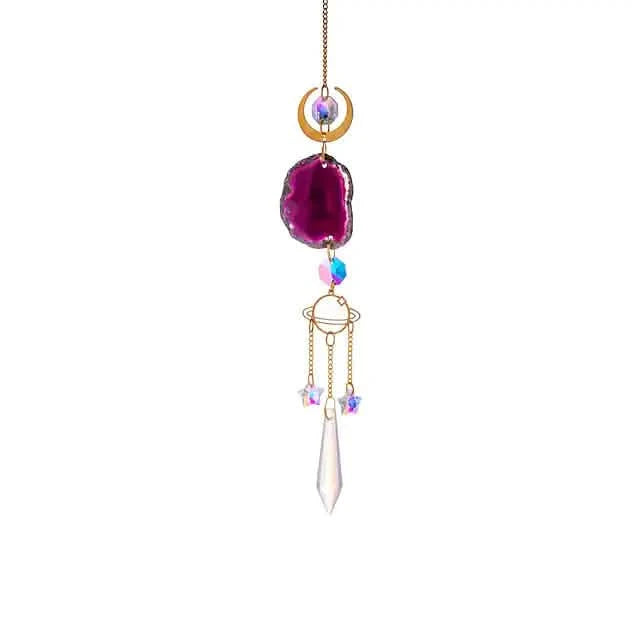 Crystal Sun Catcher Pendant Wind Chime Home Decor Furniture & Decor Purple - DailySale