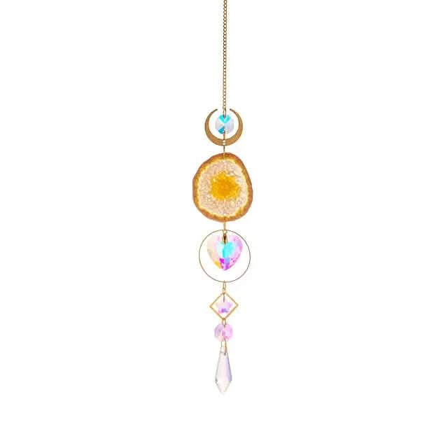 Crystal Sun Catcher Pendant Wind Chime Home Decor Furniture & Decor Yellow - DailySale