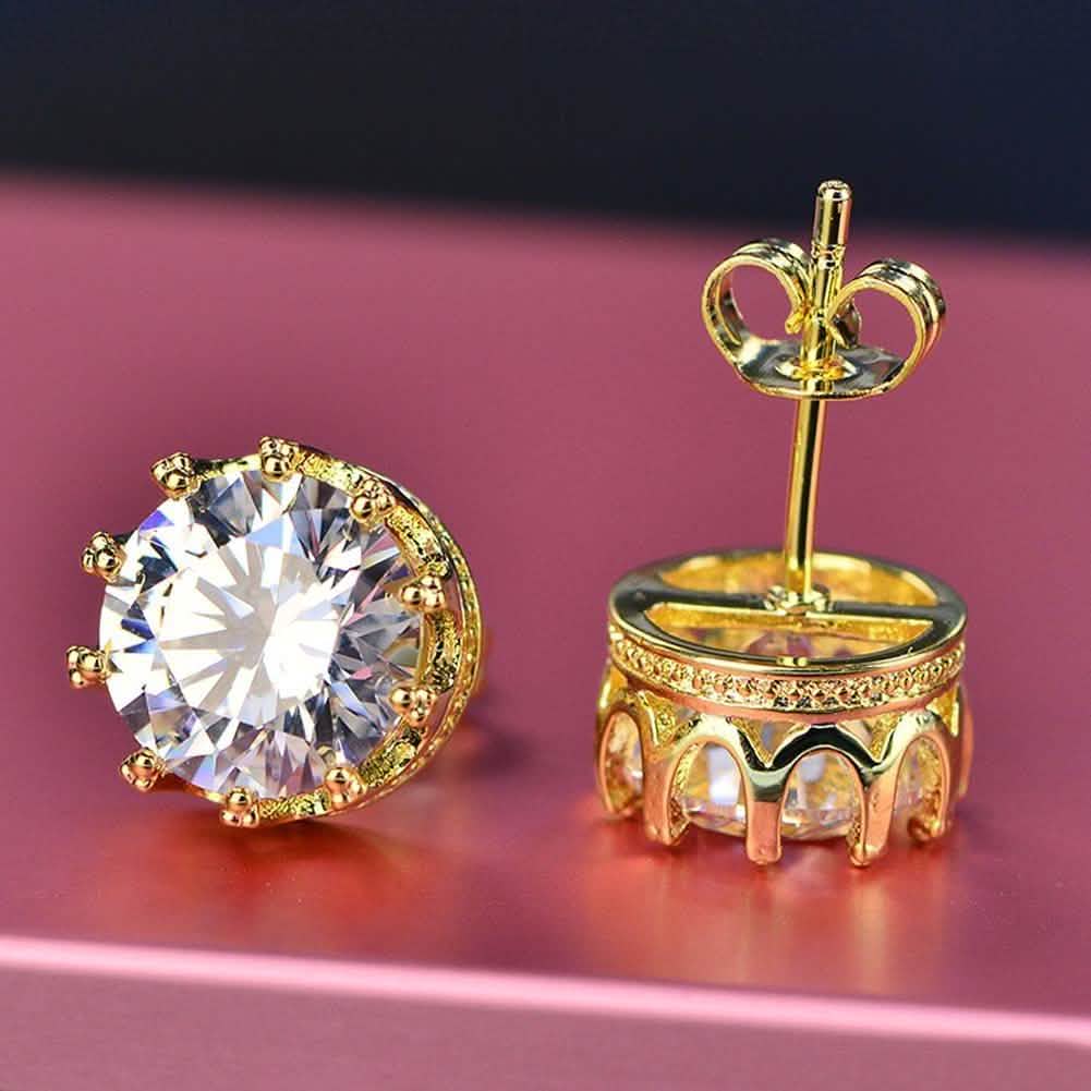 Cubic Zirconia Crown Stud Earrings Jewelry - DailySale