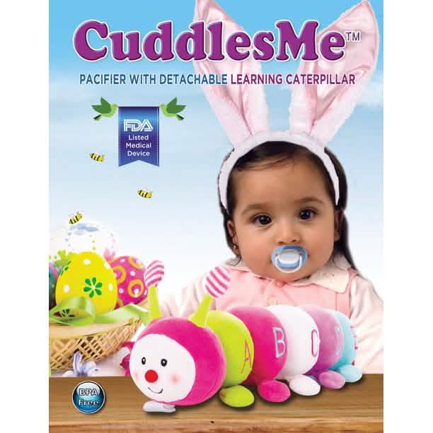 CuddlesMe Pacifier with Detachable Plush Learning Caterpillar ABC Baby - DailySale