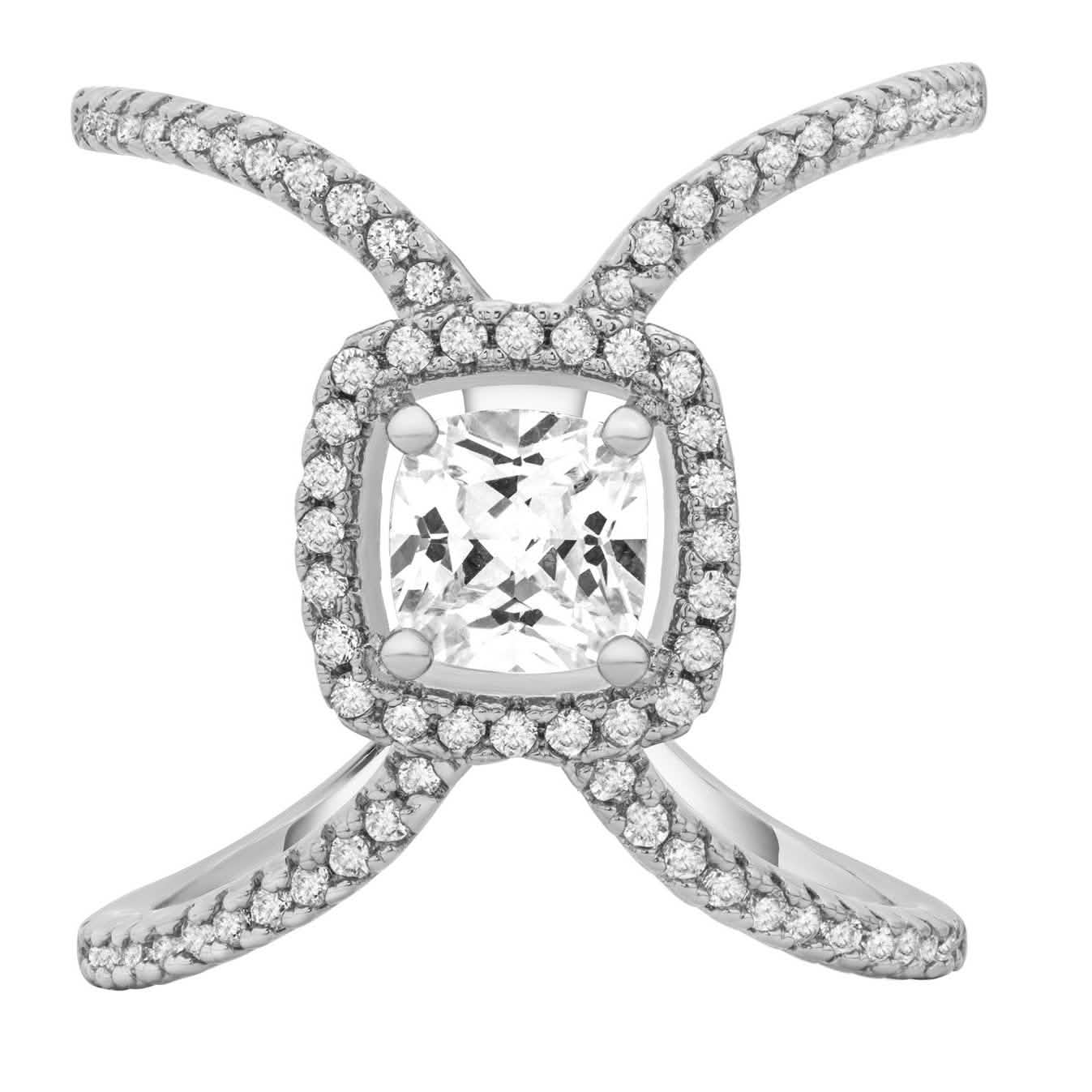 Cushion Halo X Ring Rings 5 - DailySale