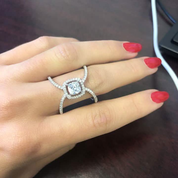 Cushion Halo X Ring Rings - DailySale