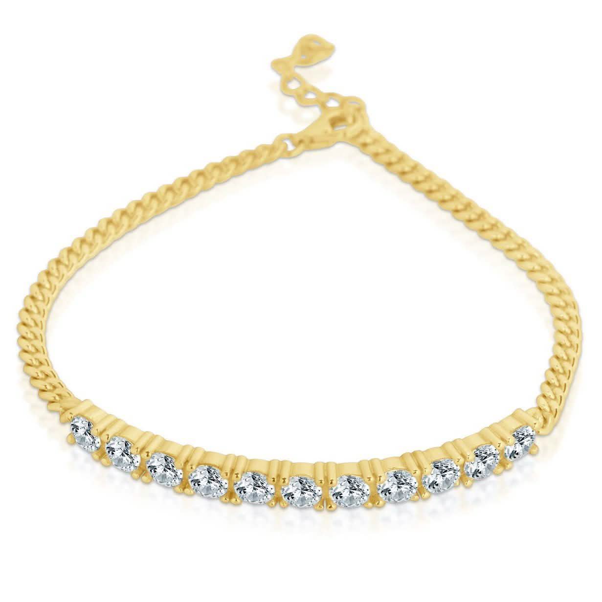 CZ Bar Curb Bracelet Bracelets - DailySale