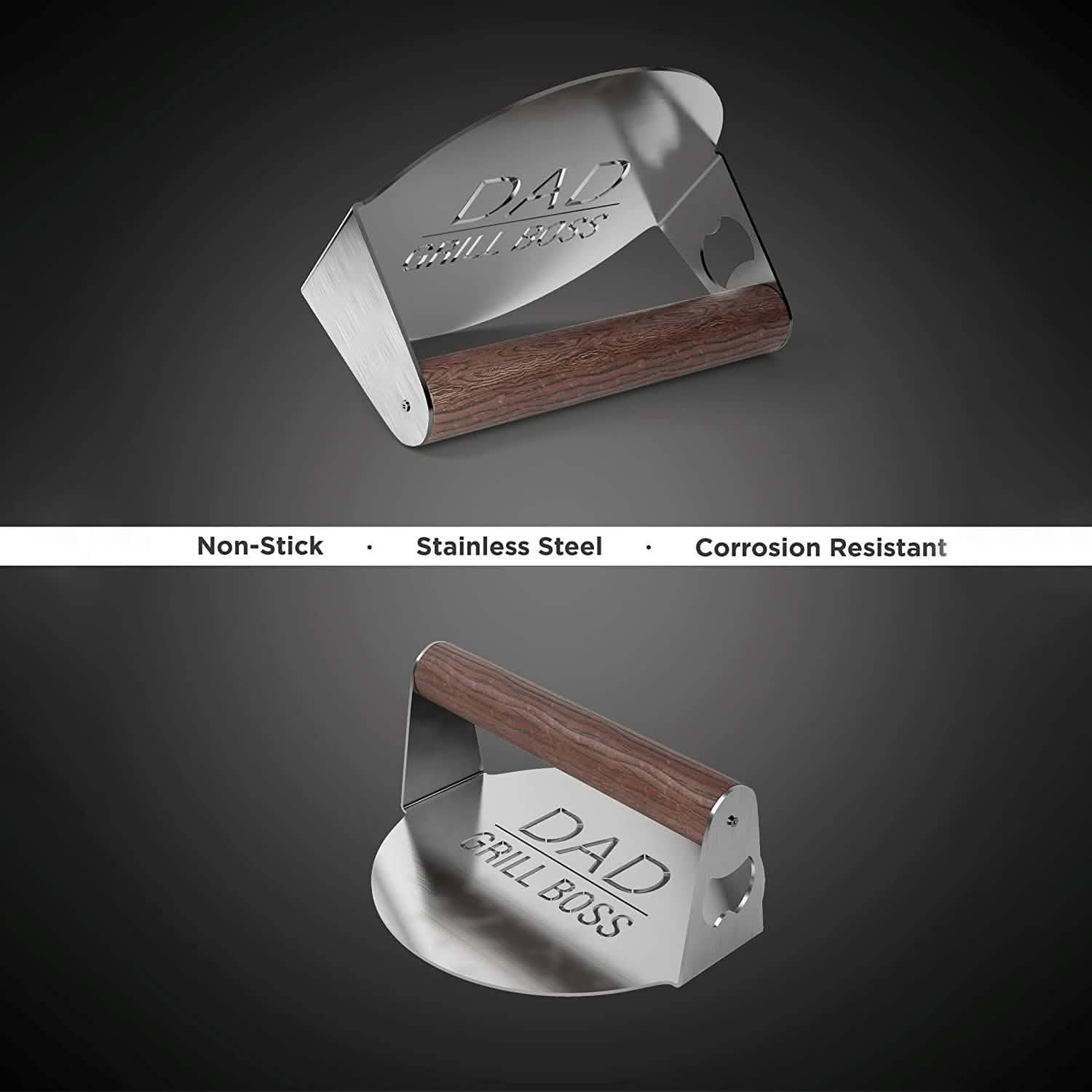 DAD The Grill Boss BBQ Press Grilling Stainless Steel Smash Burger Press Kitchen Tools & Gadgets - DailySale