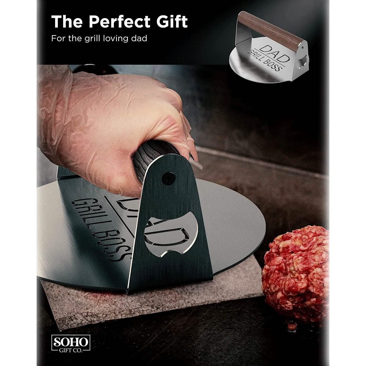 DAD The Grill Boss BBQ Press Grilling Stainless Steel Smash Burger Press Kitchen Tools & Gadgets - DailySale