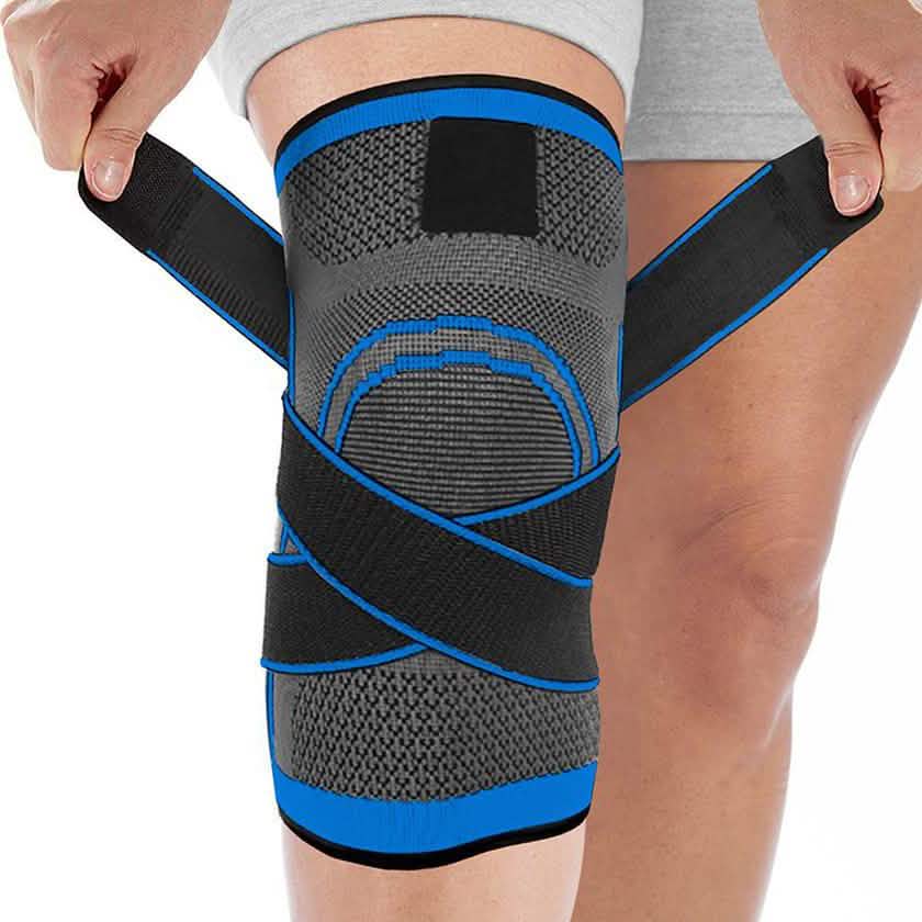 DCF Compression Knee Sleeve with Adjustable Straps Wellness & Fitness Blue S - DailySale