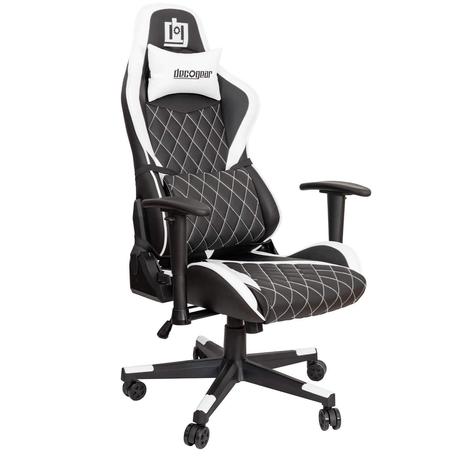 Deco Gear Ergonomic Foam Gaming Chair with Adjustable Head and Lumbar Support Computer Accessories - DailySale