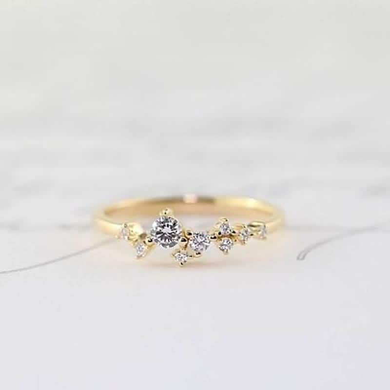 Delicate Cz Stackings Ring In 18Kt Gold Jewelry 6 Gold - DailySale