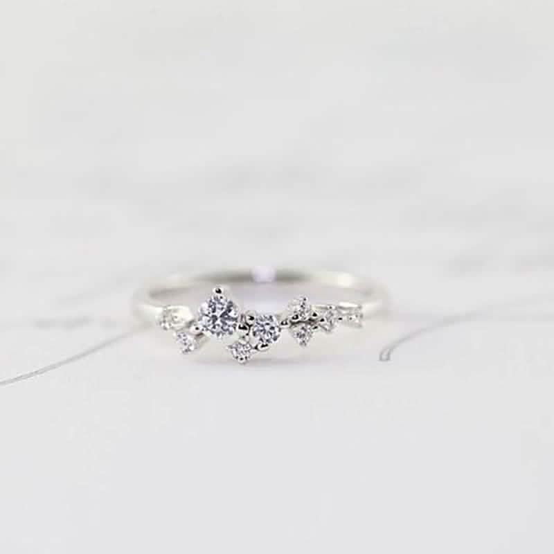 Delicate Cz Stackings Ring In 18Kt Gold Jewelry 6 White Gold - DailySale