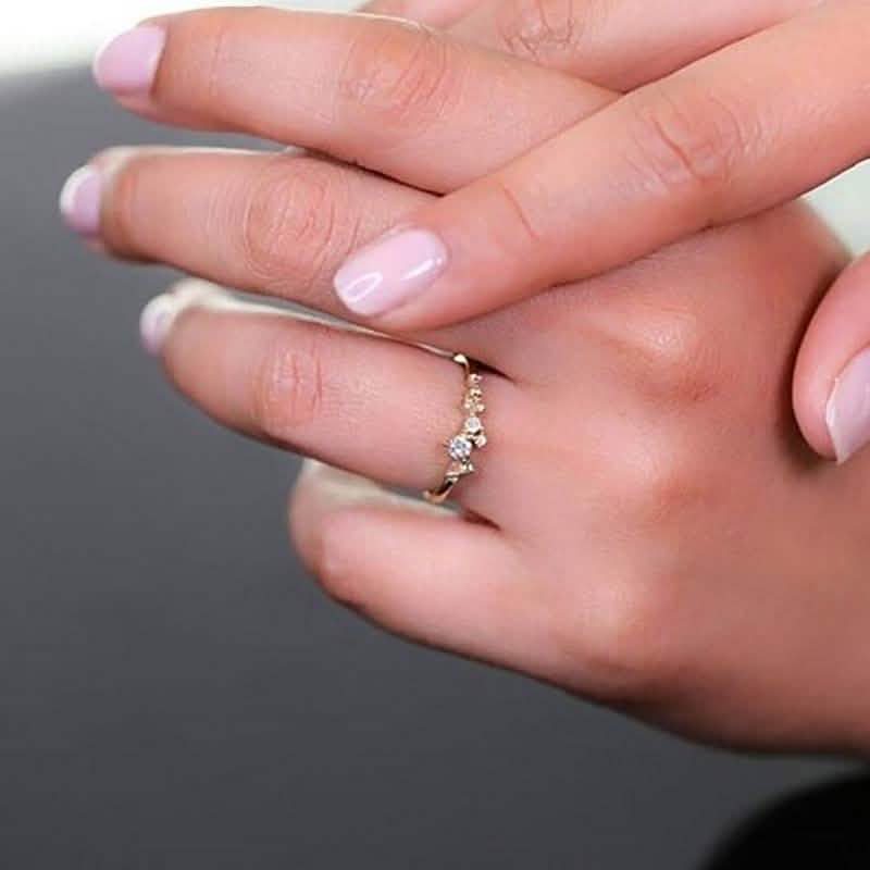 Delicate Cz Stackings Ring In 18Kt Gold Jewelry - DailySale