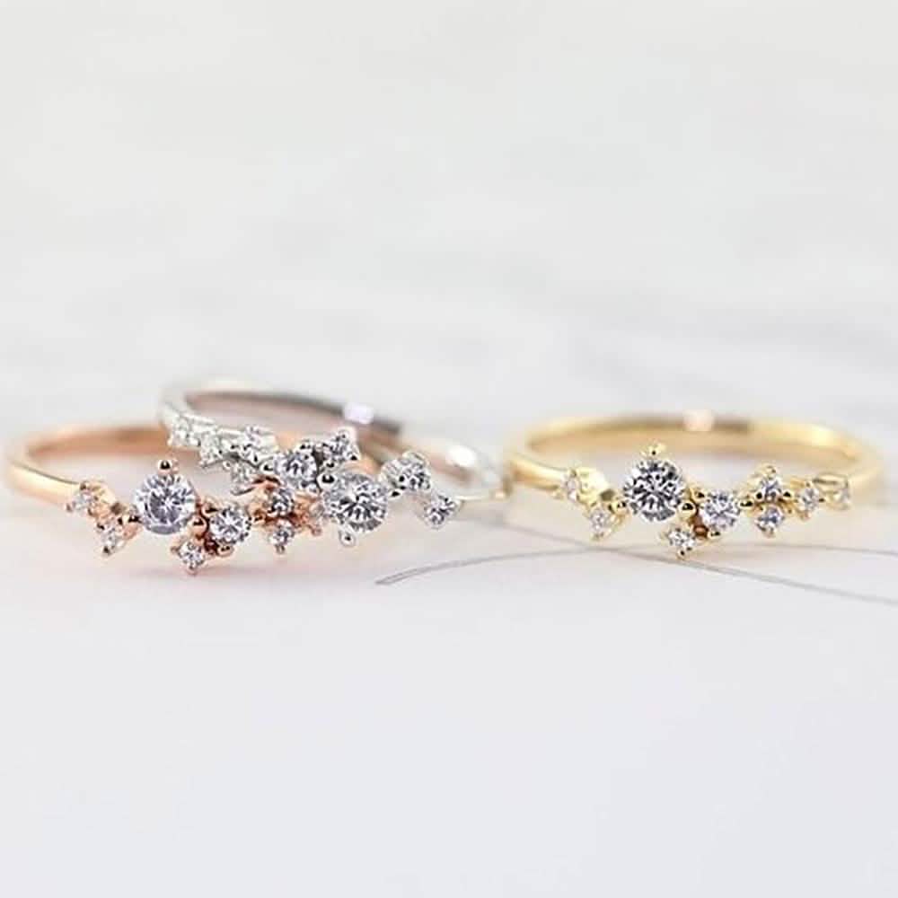 Delicate Cz Stackings Ring In 18Kt Gold Jewelry - DailySale