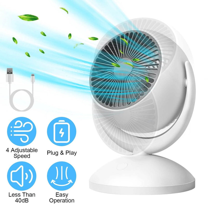 Desk Air Circulator Fan 4 Speed Adjustment Household Appliances - DailySale