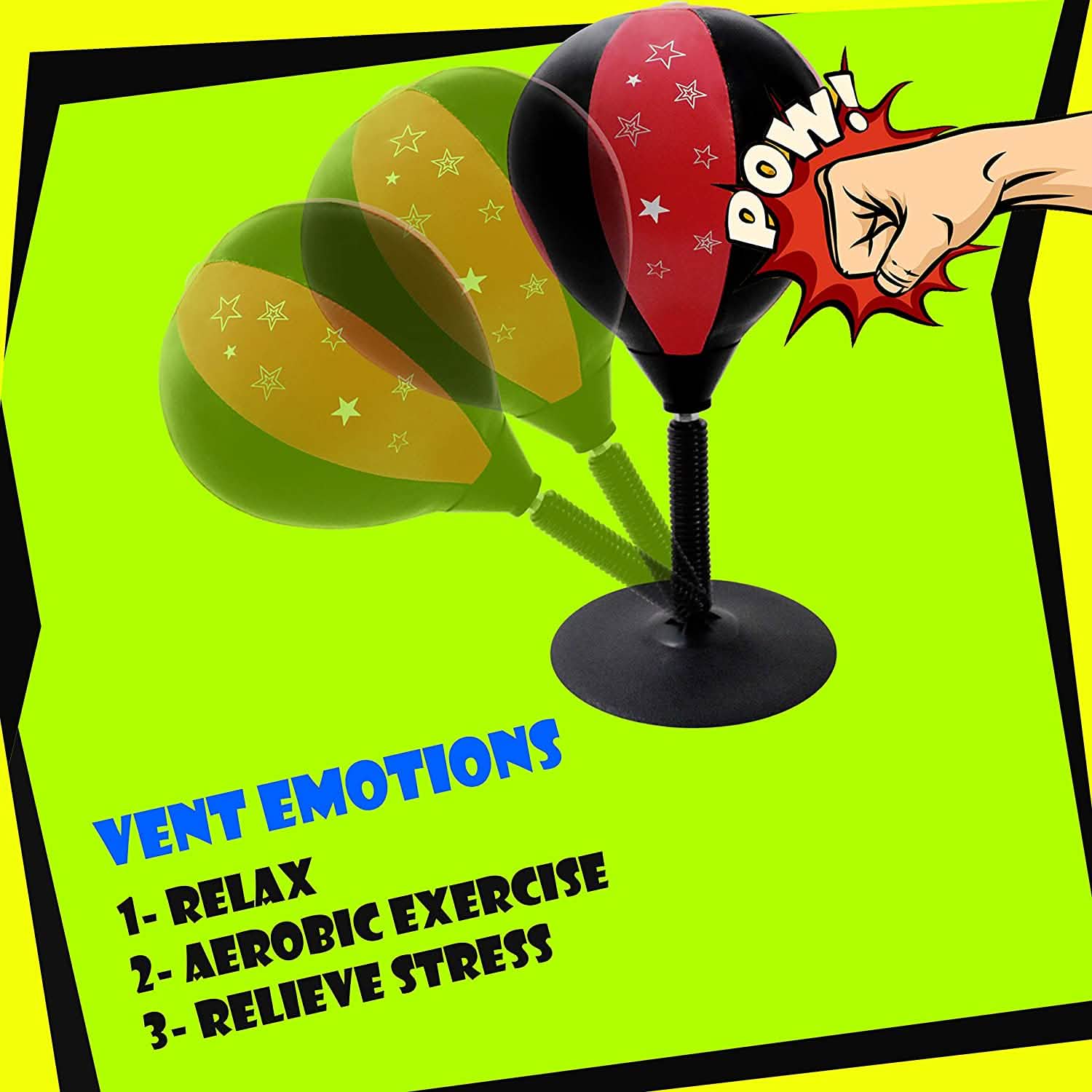 Desktop Punching Sports Ball with Stand and Pump Fitness - DailySale