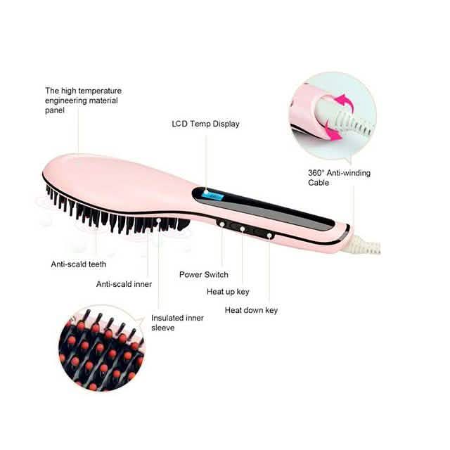 Detangling Hair Straightener Brush - Assorted Colors Beauty & Personal Care - DailySale