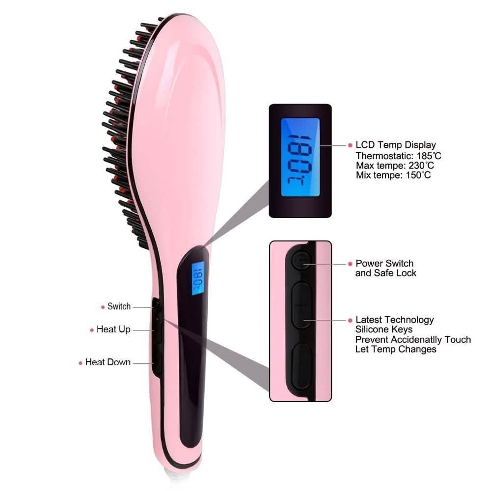 Detangling Hair Straightener Brush - Assorted Colors Beauty & Personal Care - DailySale