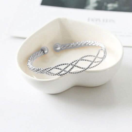 Diamond Cut Filigree Braided Cuff Bangle Bracelets - DailySale