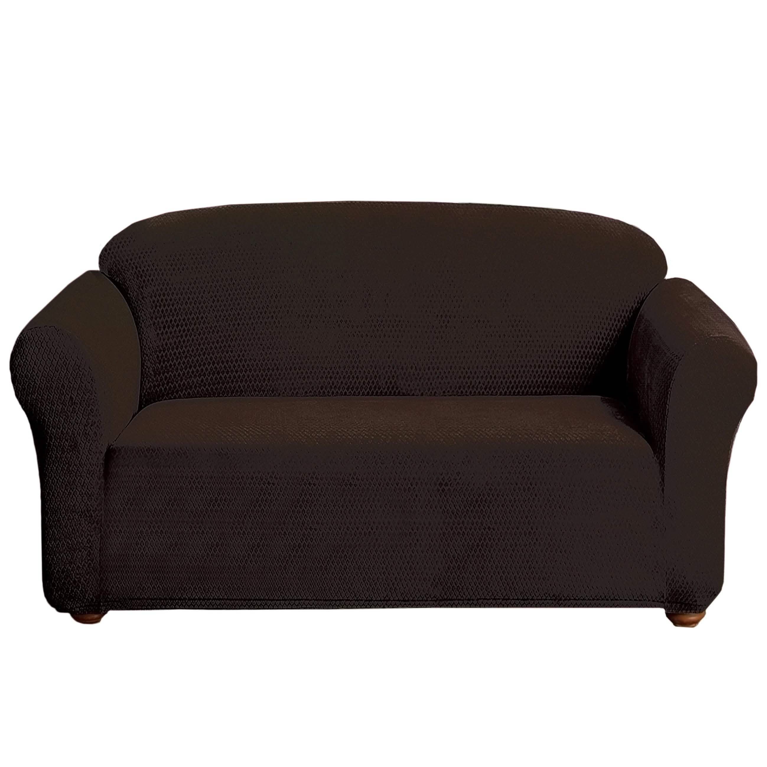 Diamond Pattern Velvet Waterproof Reversible Furniture Cover Furniture & Decor Chocolate Loveseat - DailySale