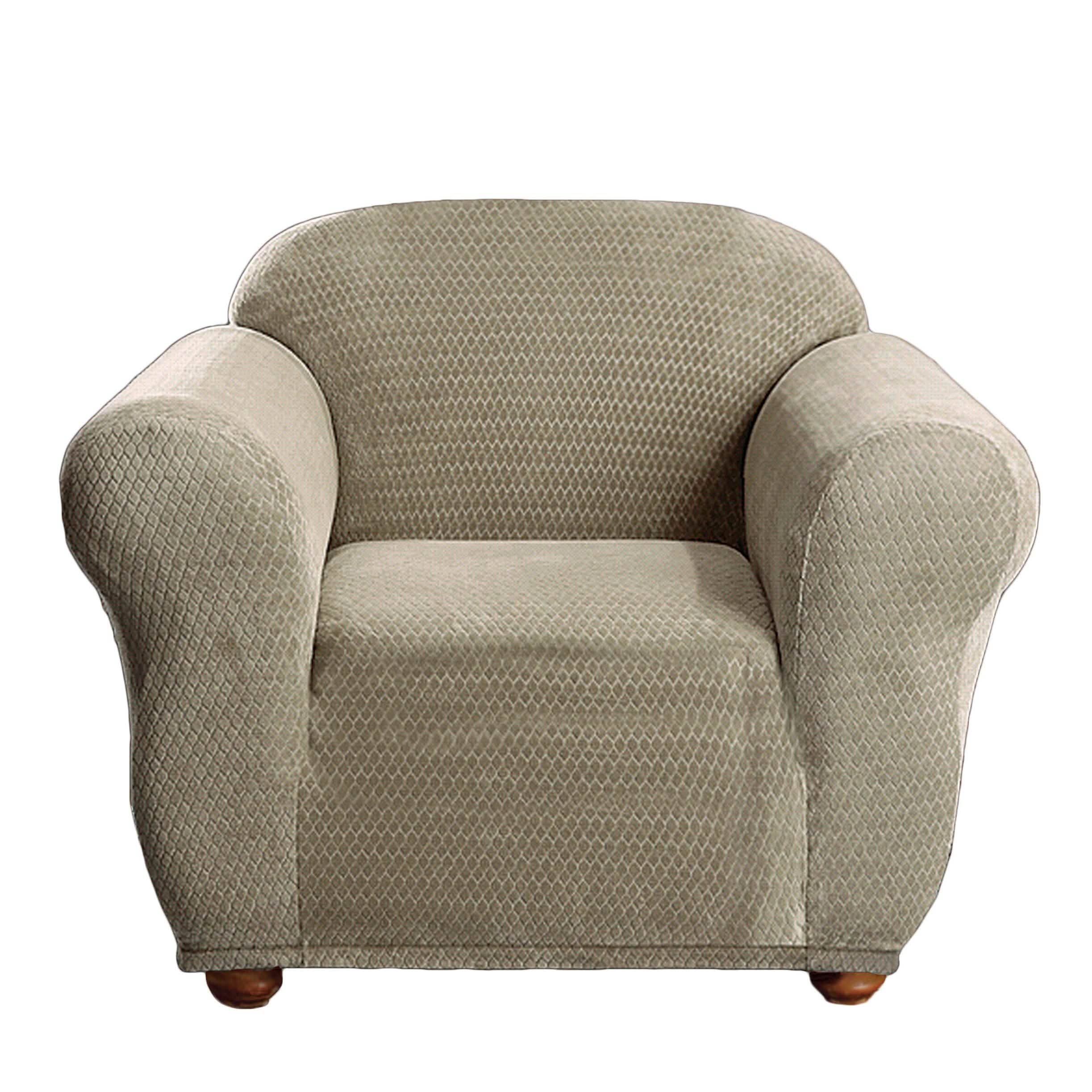 Diamond Pattern Velvet Waterproof Reversible Furniture Cover Furniture & Decor Taupe Chair - DailySale