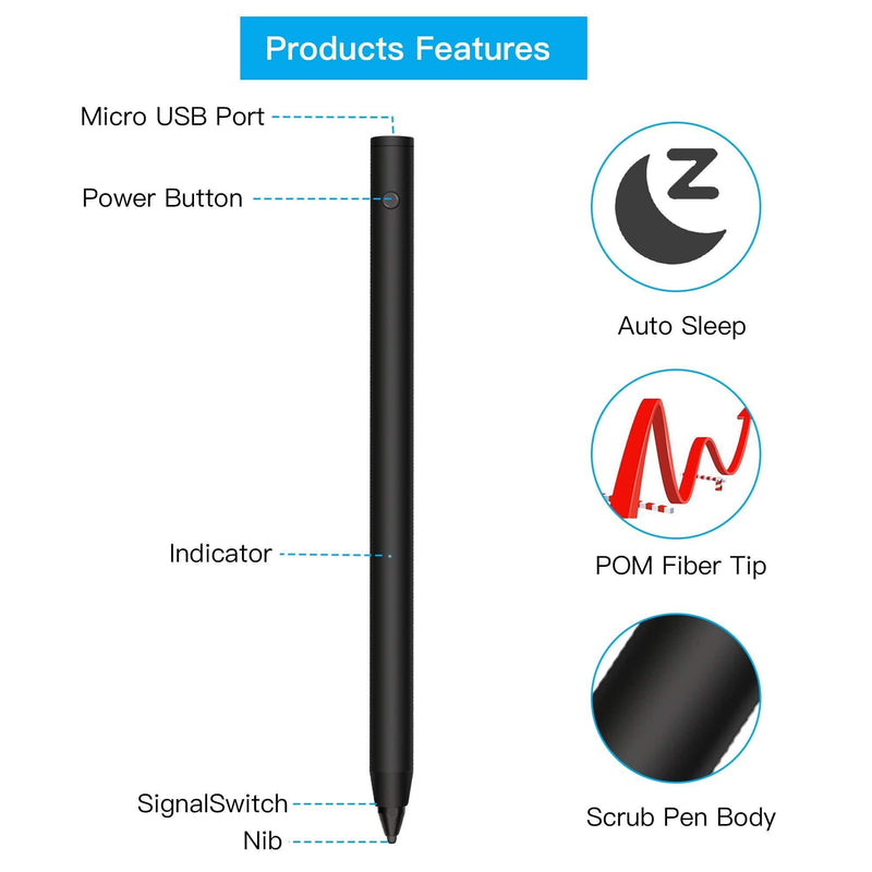 Digital Active Stylus Pen Pencil For iPad Android TouchScreen Fine Tip 1.5mm Mobile Accessories - DailySale