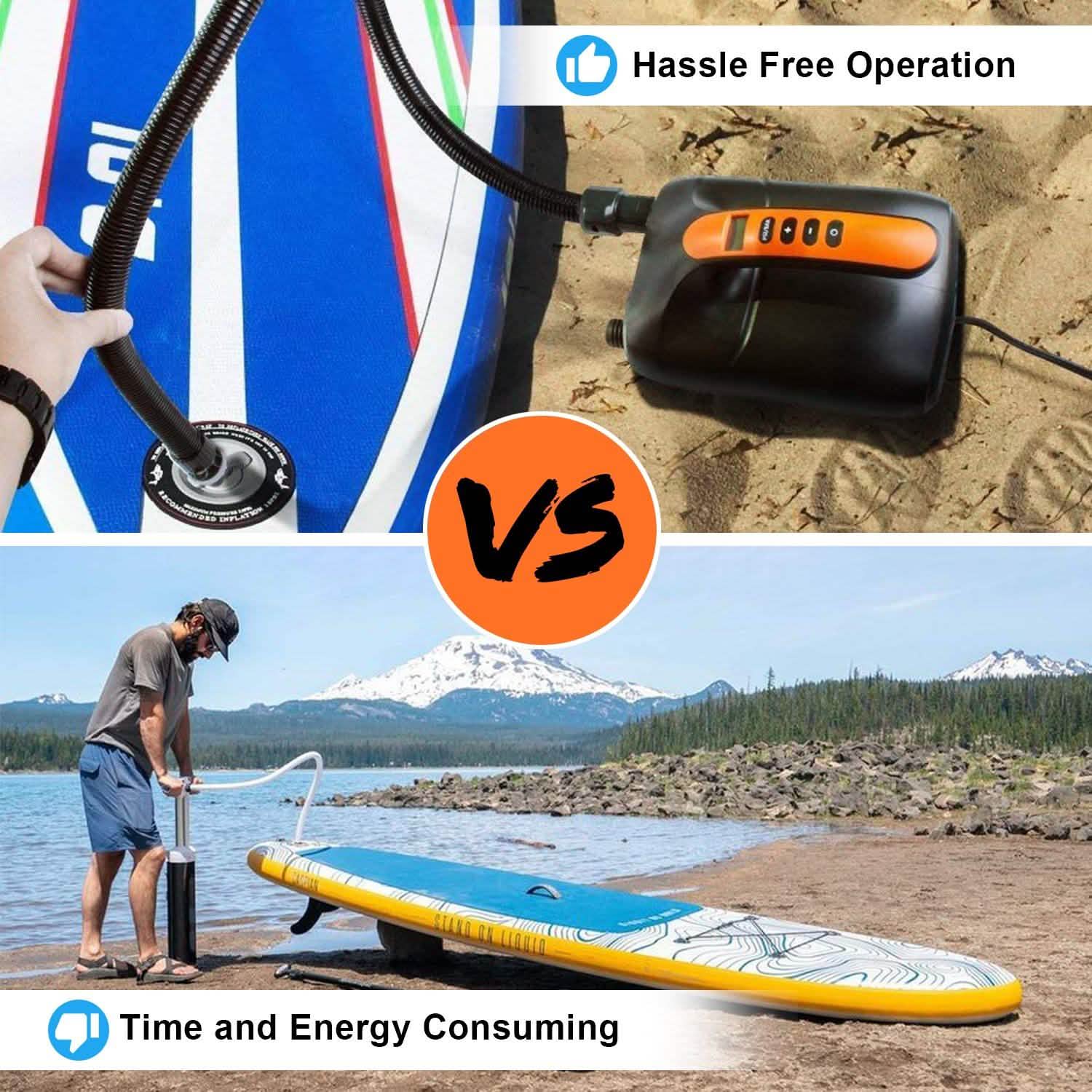 Digital Electric Air Pump Intelligent Dual Stage & Auto-Off Function for Paddle Boards Inflatable Boat Kayaks Sports & Outdoors - DailySale