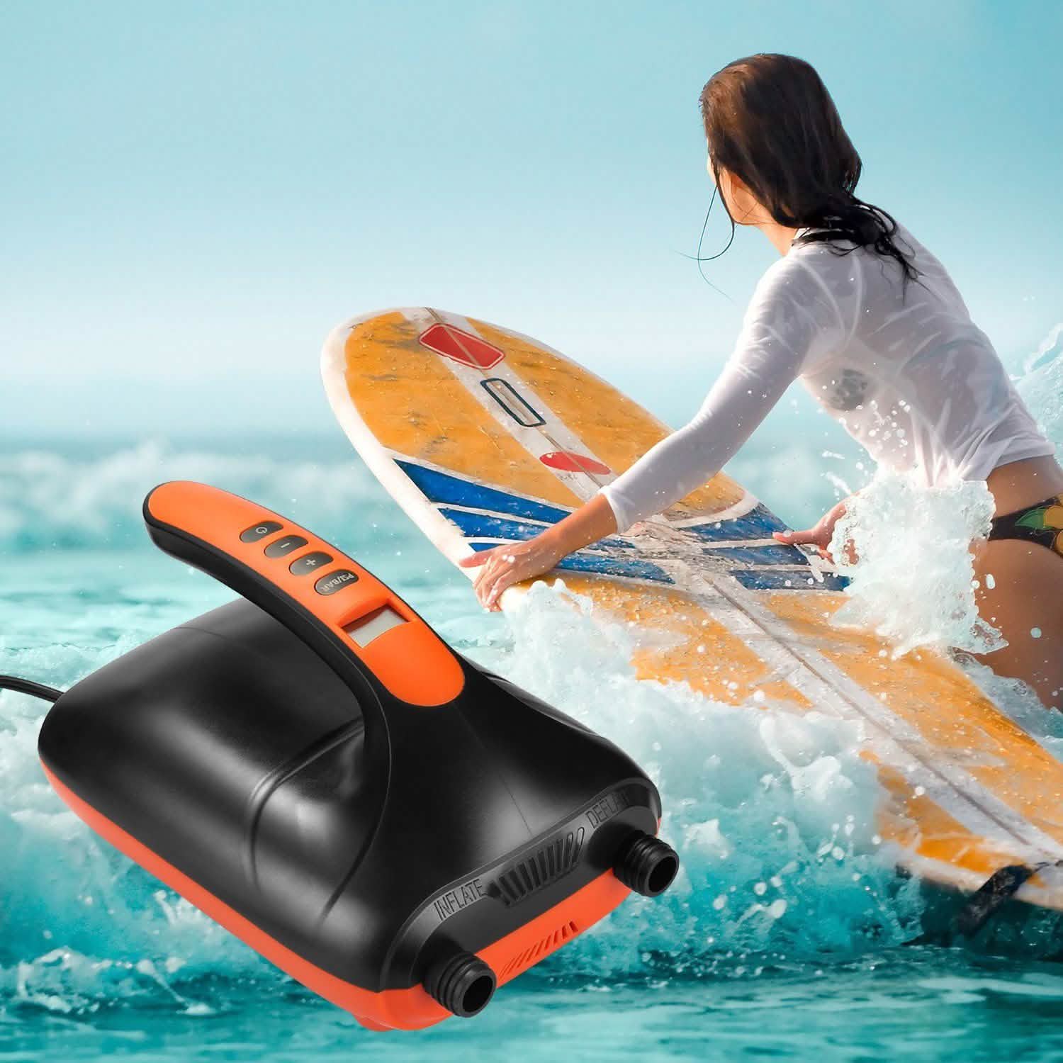 Digital Electric Air Pump Intelligent Dual Stage & Auto-Off Function for Paddle Boards Inflatable Boat Kayaks Sports & Outdoors - DailySale