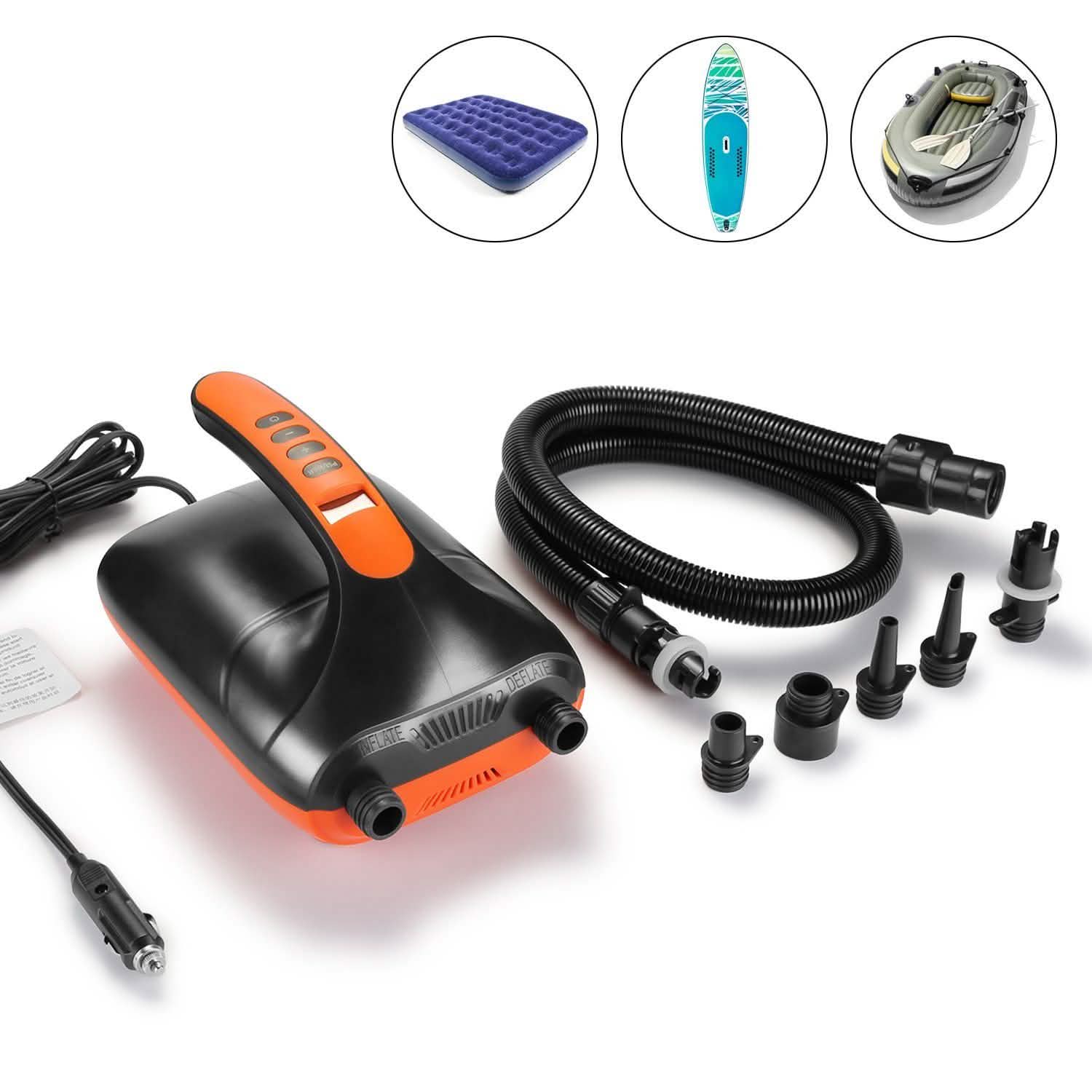 Digital Electric Air Pump Intelligent Dual Stage & Auto-Off Function for Paddle Boards Inflatable Boat Kayaks Sports & Outdoors - DailySale