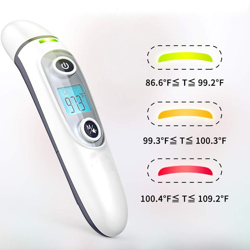 Digital Infrared Forehead and Ear Thermometer - FC-IR100 temperature color guide