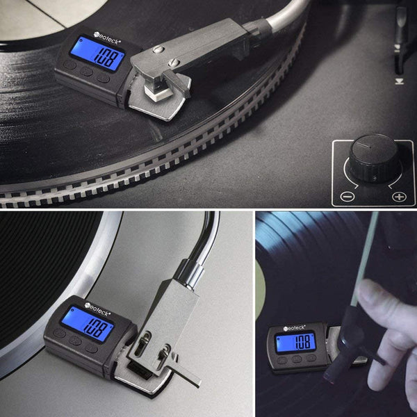 Digital Turntable Stylus Force Scale Gauge 0.01g/5.00g Blue LCD Backlight for Tonearm Phono Cartridge Headphones & Audio - DailySale