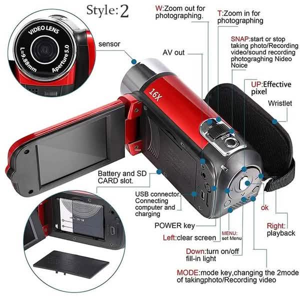 Digital Video Camera Camcorder Full HD features