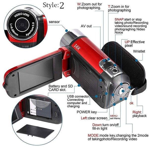 Digital Video Camera Camcorder Full HD features