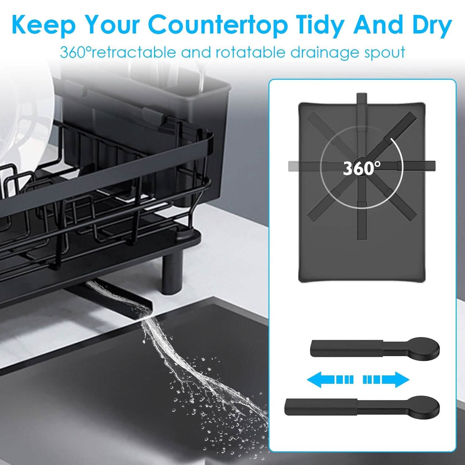 Dish Drying Rack Drain Board Utensil Holder Organizer Kitchen Storage - DailySale
