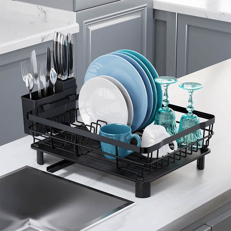 Dish Drying Rack Drain Board Utensil Holder Organizer Kitchen Storage - DailySale