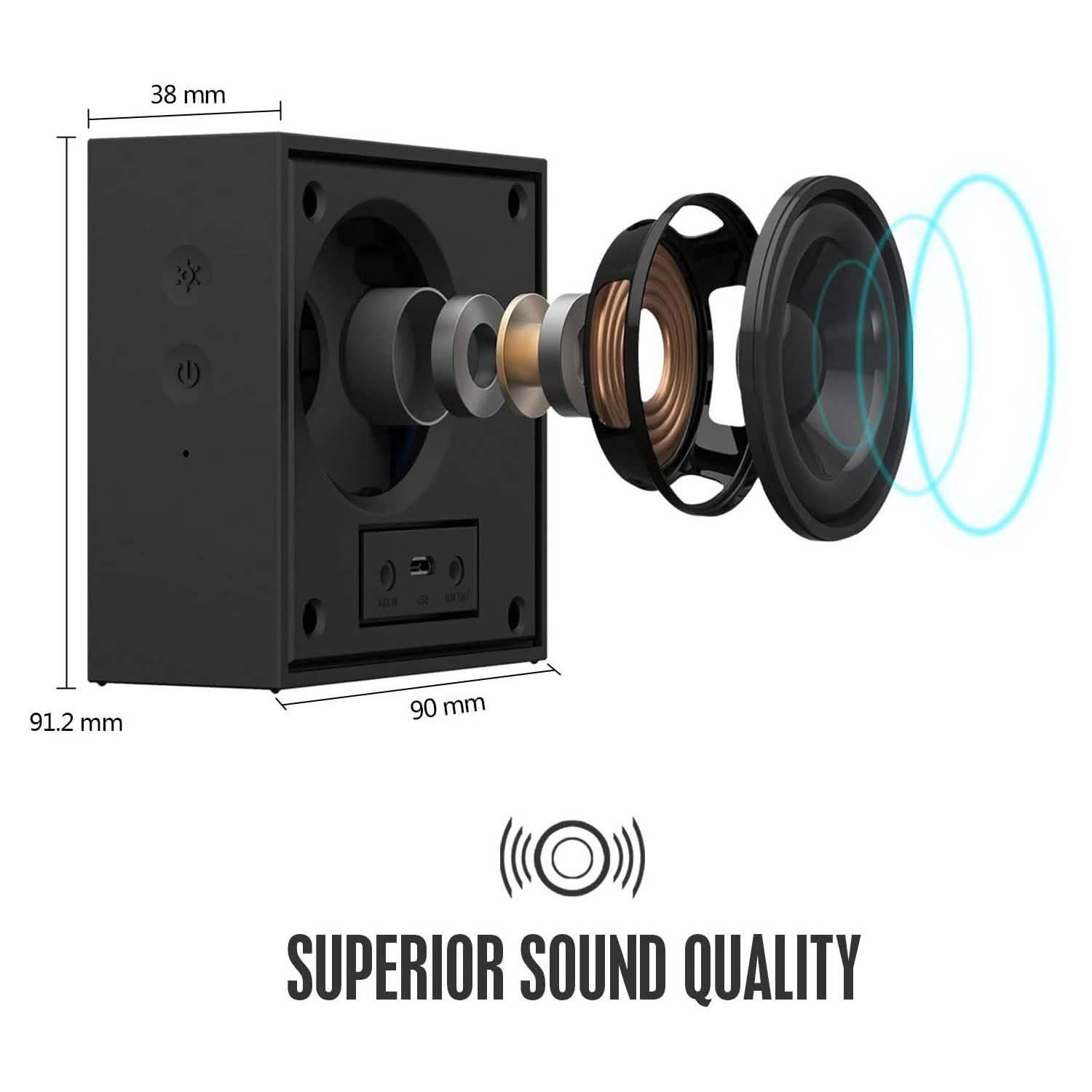Divoom Timebox Mini Intelligent LED Light Bluetooth Speaker & Alarm w/App-Controlled Headphones & Audio - DailySale